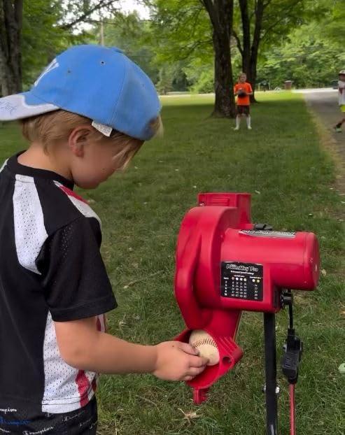 Heater Heater Sports Base Hit Lite Adjustable Baseball Pitching Machine 45 MPH Pitching Speed, Includes Automatic Ball Feeder, Extremely Accurate | Perfect for Hitting and Fielding Training for All Ages