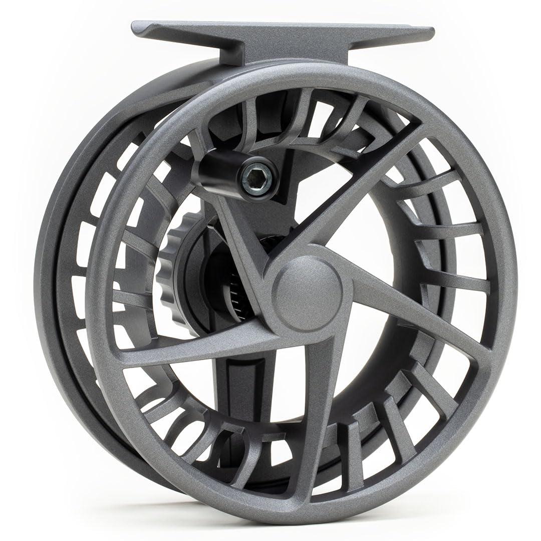LAMSON LAMSON | Liquid S-Series Size -9+ Fly Fishing Reel 3 Pack | All-Water | 1 Reel & 2 Bonus Spools + Carrying Case | Large Arbor, Powerful Sealed Drag, Pressure Cast Aluminum | Smoke | 8wt 9wt 10wt Size