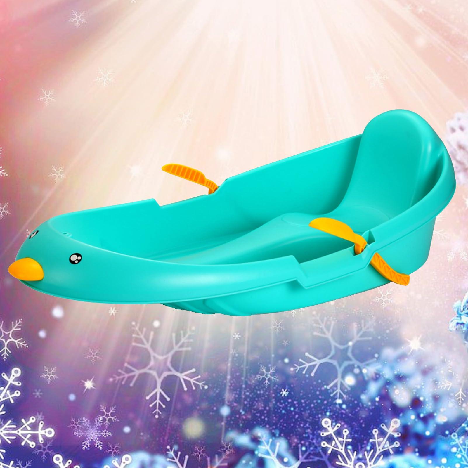 TUOYIBO Thickened Wear-Resistant Sledge, Children's Snowboard Sledge, Plastic Sledge, Adult Sledge with Backrest