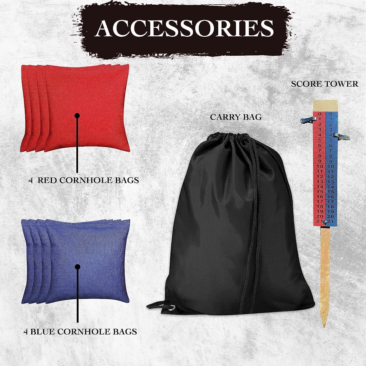 BackYardGamesUSA BackYardGamesUSA Professional Cornhole Set with Bags - Regulation Size Corn Hole Boards Game for Adults - Includes Score Tower and Carry Bag