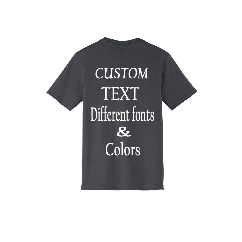 Just Customized Custom Design Personalized Adult T- Shirt, Design Your Own T-Shirt, Custom Gifts, Personalized T-Shirts for Men Charcoal