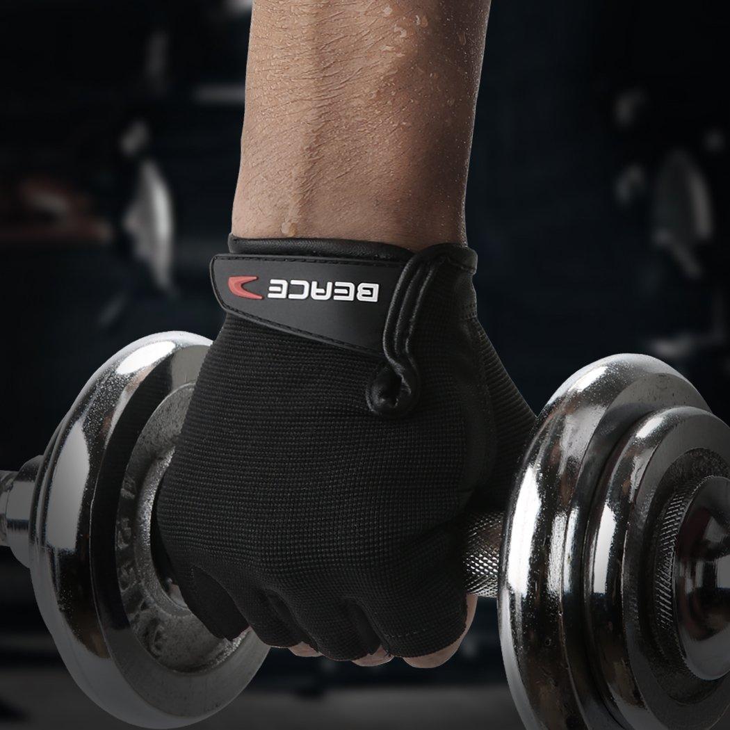 BEACE BEACE Weight Lifting Gym Gloves with Anti-Slip Leather Palm for Workout Exercise Training Fitness and Bodybuilding for Men & Women