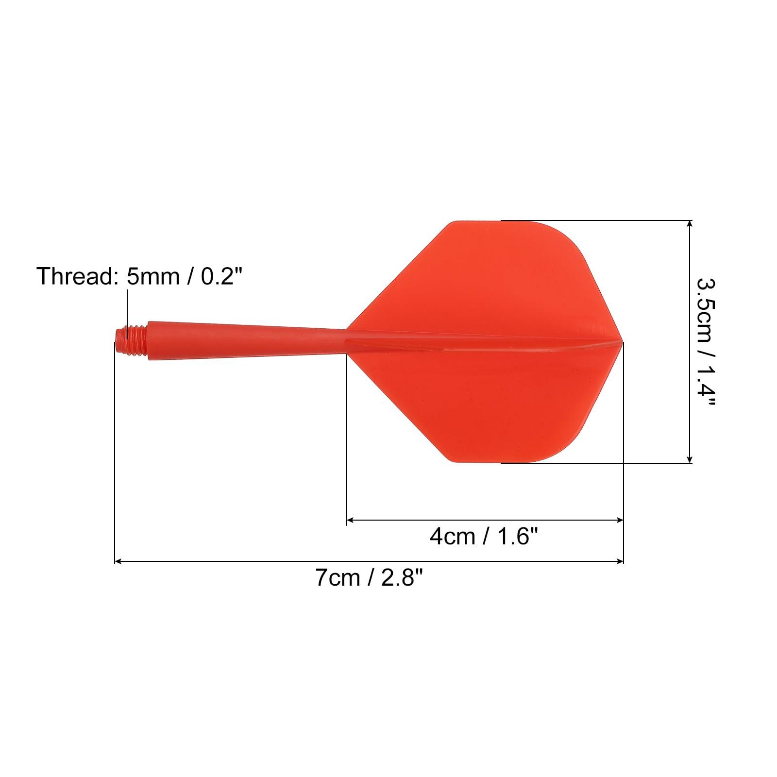 PATIKIL PATIKIL Integrated Dart Shaft and Flights, 6 Pack 2BA Lightweight Plastic Dart Flight Accessory Standard Shape, Red
