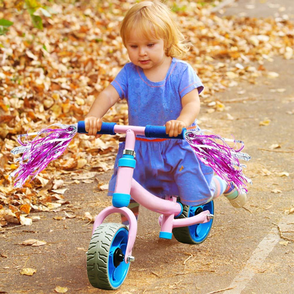 IEALODS Kids Bike Bell and Streamers for Girls - 1 Pack Flower Bicycle Bell with 2 Pack Bike Streamers for Children's Bike Accessories