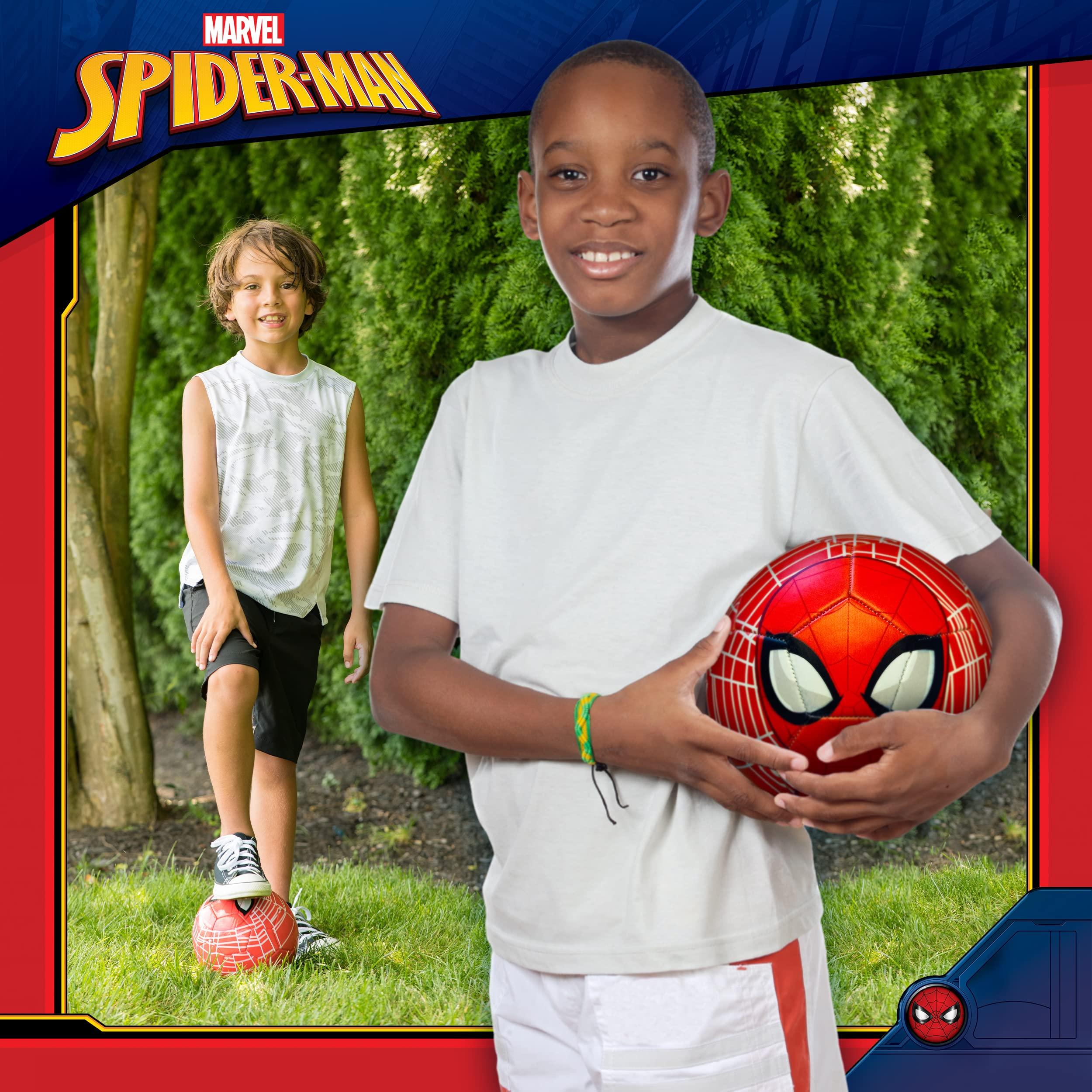 Capelli Sport Capelli Sport Marvel Spider-Man Soccer Ball, Mask and Webs Design Youth Kids Futbol, Multi, Size 5, Red Combo