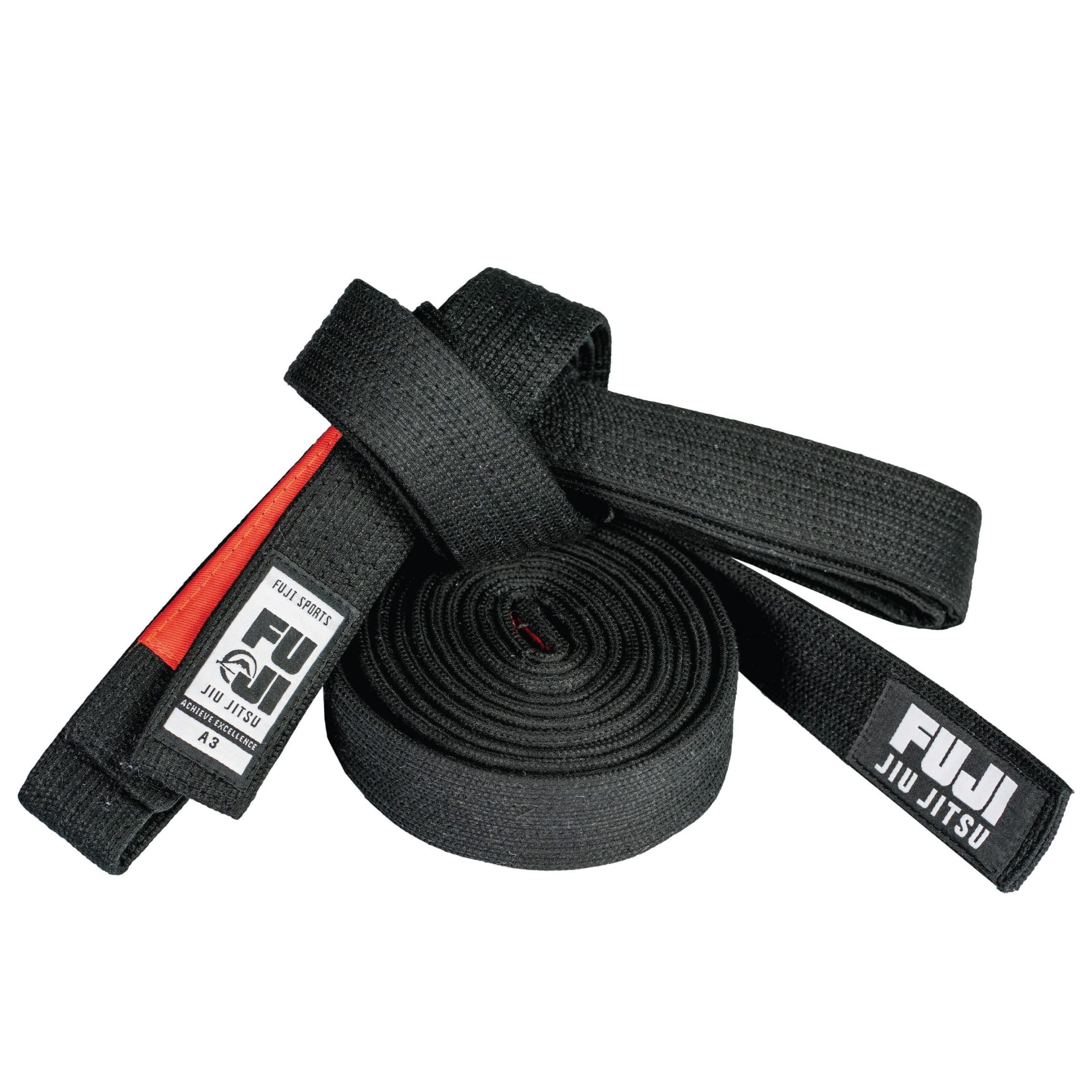 FUJI FUJI Premium Pearl Weave BJJ Belt, Jiu Jitsu Black Belt, A3