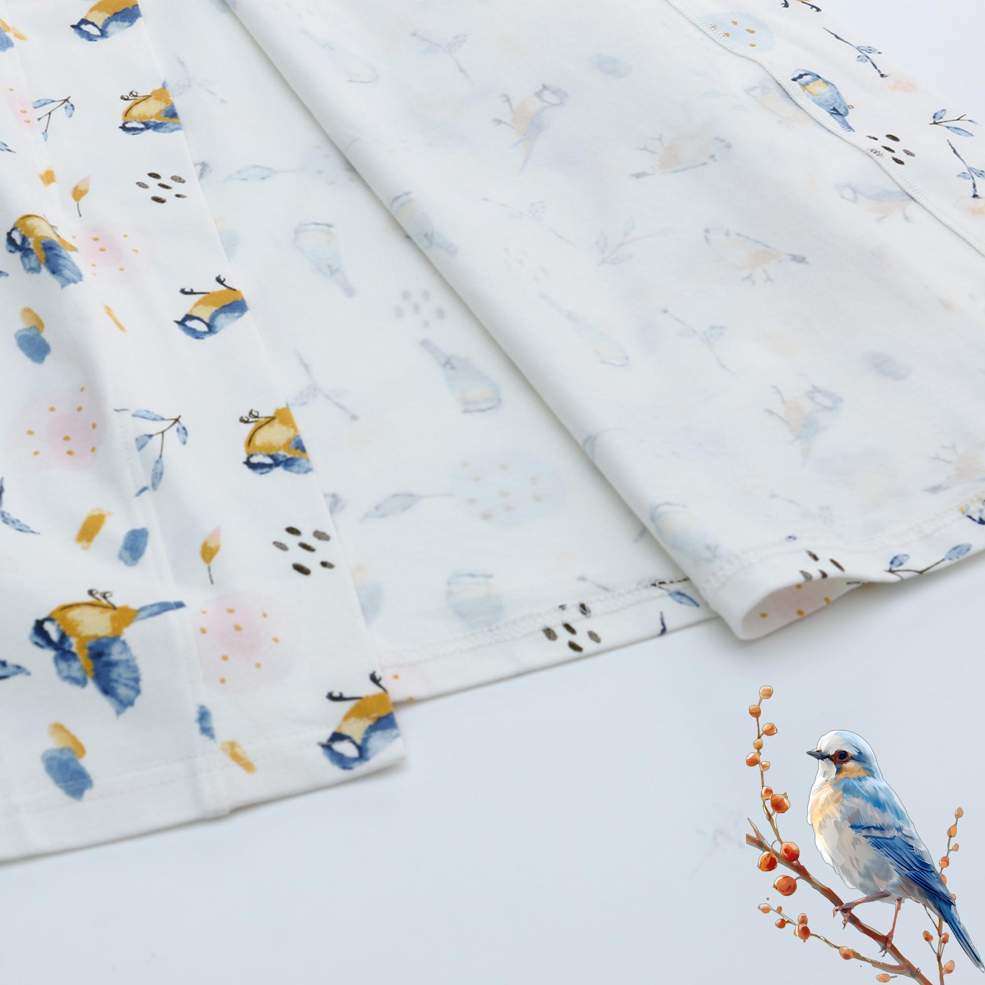 Miracle Baby Maternity Robe and Matching Baby Knotted Gown with Hat Set, 100% Cotton Maternity Robe for Hospital Labor Delivery, Mom and Baby Matching Outfits Hospital Girl Boy