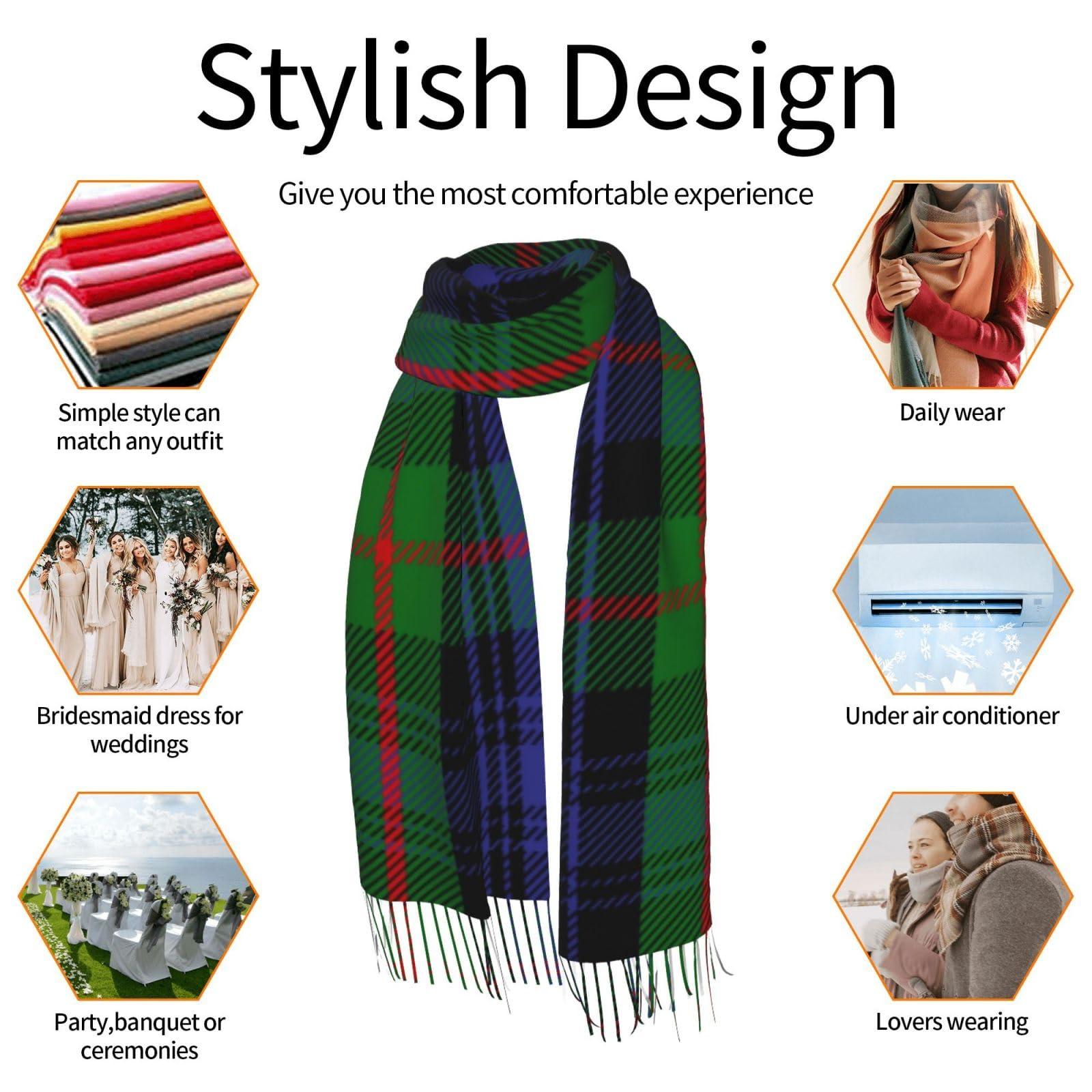 LMNSWDA LMNSWDA Clan Murray Tartan Women's Fashion Cashmere Feel with Tassel Large scarf warm party shawl Wraps
