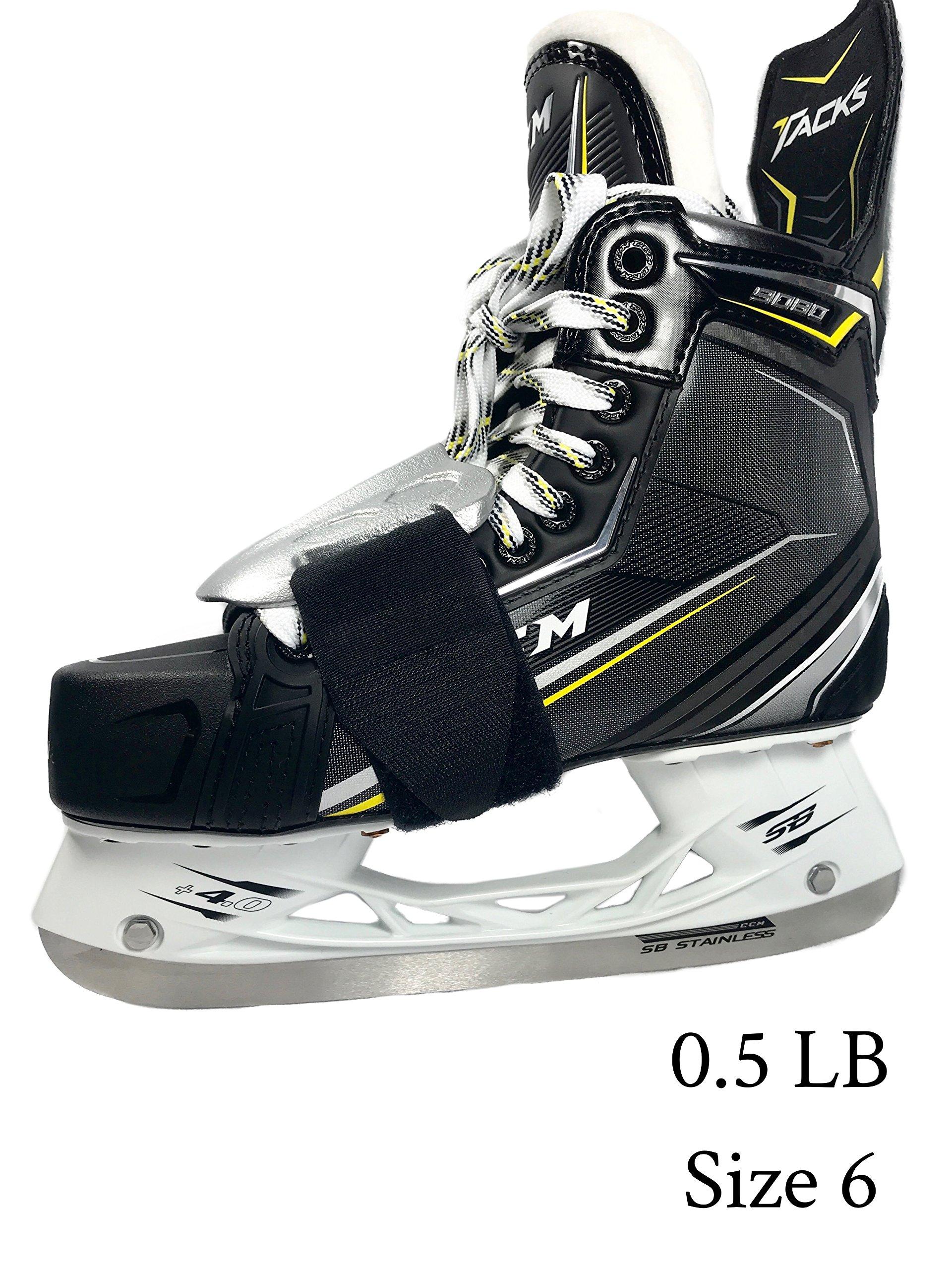 PowerSk8r Skate Weights to Improve Hockey Speed, Hockey Leg strenth, Improve Hockey Endurance, Improve Hockey Balance (0.5 Pound (Silver))