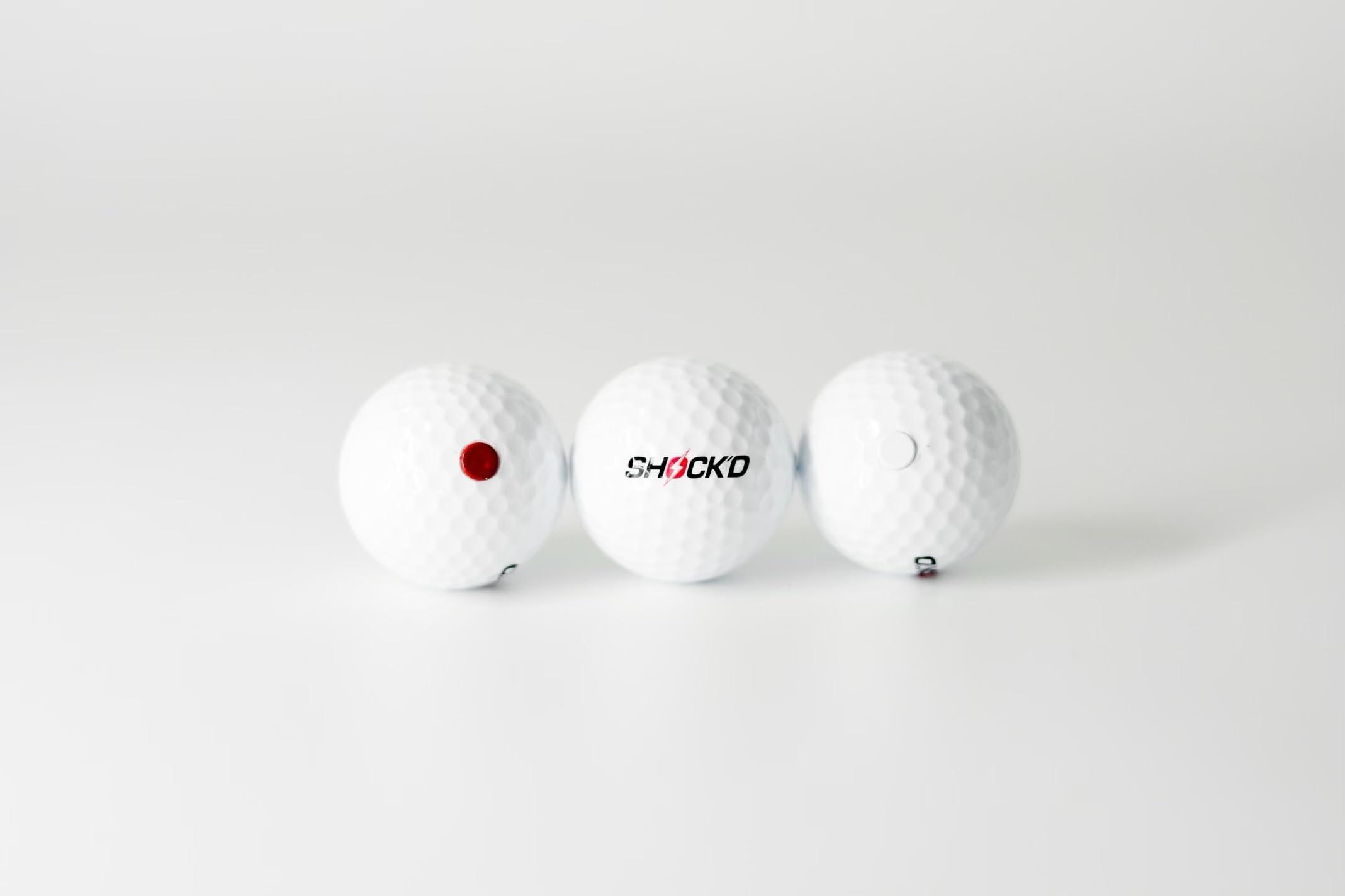SHOCK'D GOLF BALLS SHOCK'D GOLF BALLS - The World's Loudest Golf Ball - Viral Prank Ball (Sleeve of 3, Novelty) - White Dot Botton