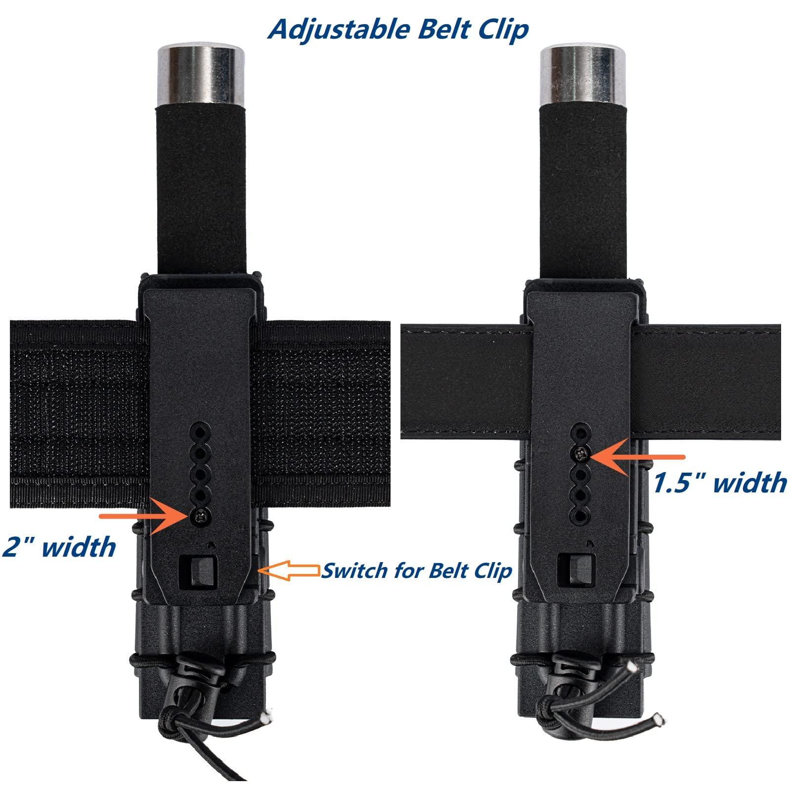 Dotacty Dotacty Baton Holder w/ 360 Degree Rotating MOLLE Clip 16\"-21\"-26\" Telescopic Holster for 1.2\" Diameter Expandable Carry Case Flashlight Carrier Police LE Security Officer Duty Belt