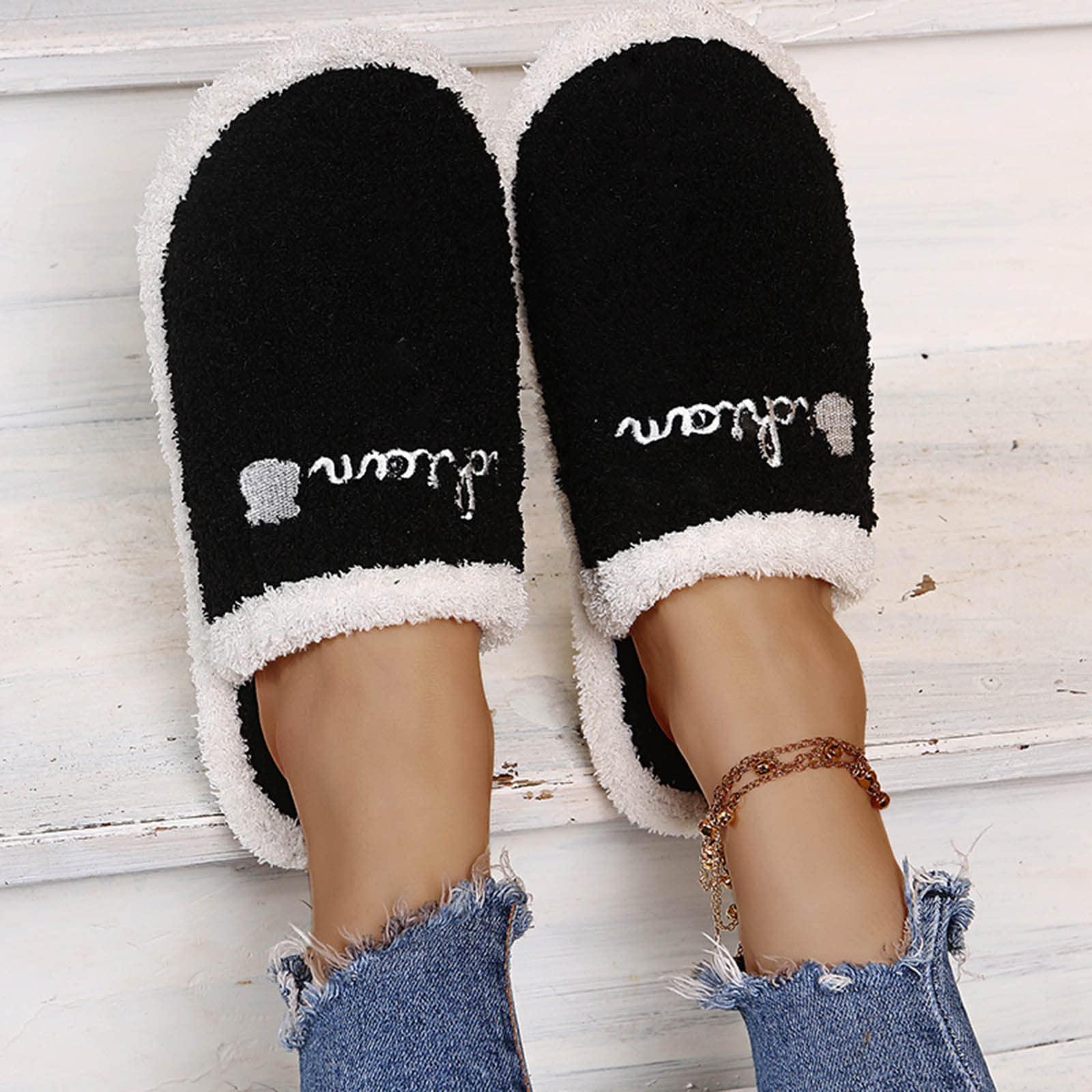 NineFit Basics Unisex Men's Women's Memory Foam Slippers Comfort Cotton-blend Closed Toe House Shoes Indoor Scuff (Black #2, 7.5)