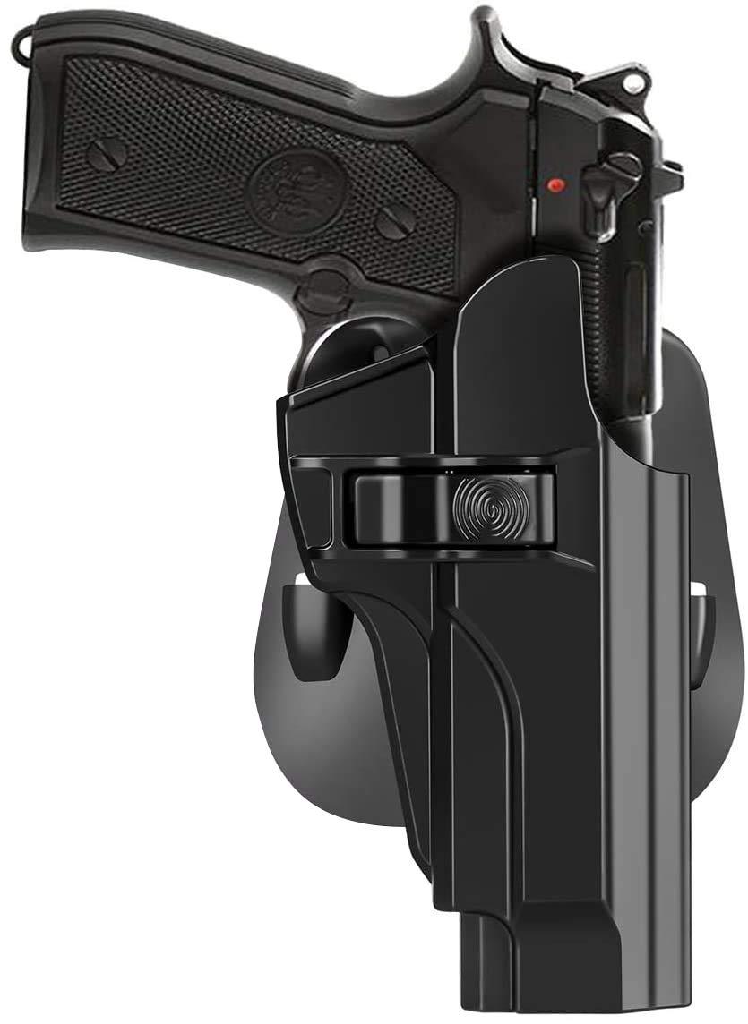 HQDA HQDA Beretta 92fs Holster Fit 92 92FS M9 M922 Holster, OWB Holster Tactical Outside Waistband Paddle Holster Holder,Right-Handed Black