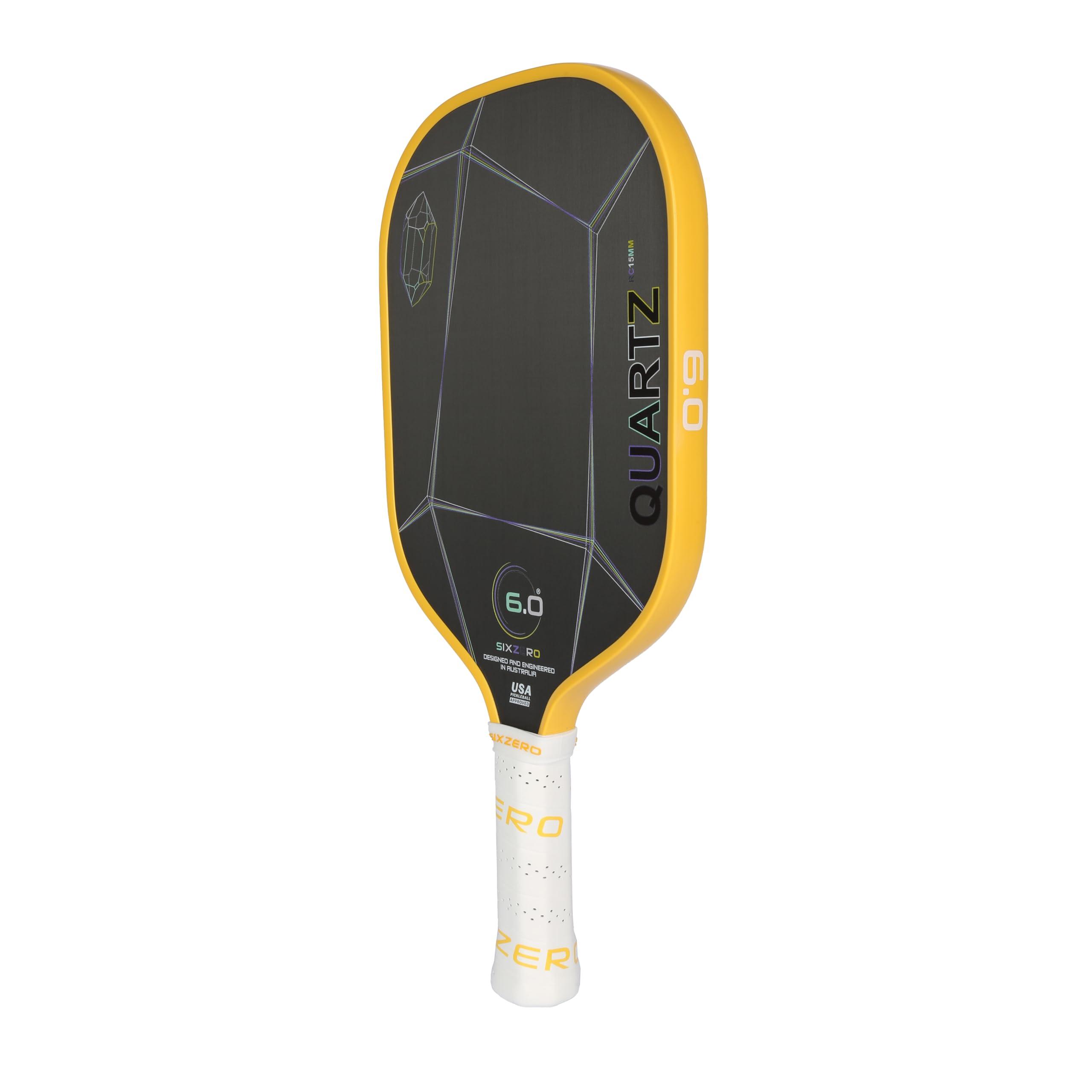 Six Zero Six Zero Quartz Pickleball Paddle - Affordable, Premium Construction, Raw Carbon (Citrine)