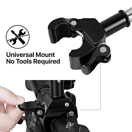 Flexzion Flexzion Bicycle Umbrella Clamp Holder Mount Stand Handlebar Wheelchair Umbrella Universal Clamp Connector Frame Stroller Umbrella Attachment Quick Mount Dismount Adjustable Durable Length Tube Handle