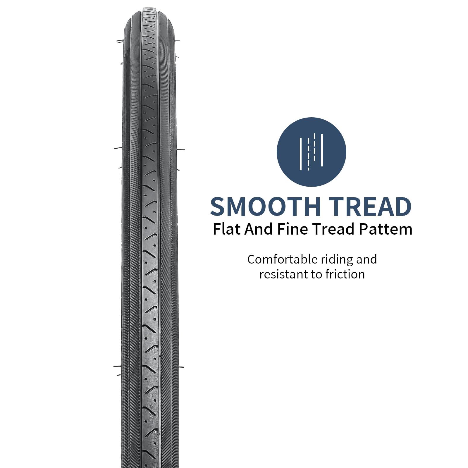 YunSCM YUNSCM 2-PCS Bike Tires 27x1 1/4 (32-630) and 27\" Bike Tubes Schrader Valve with 2 Rim Strips Compatible with 27 x 1 1/4 Bike Bicycle Tires and Tubes (S-318)