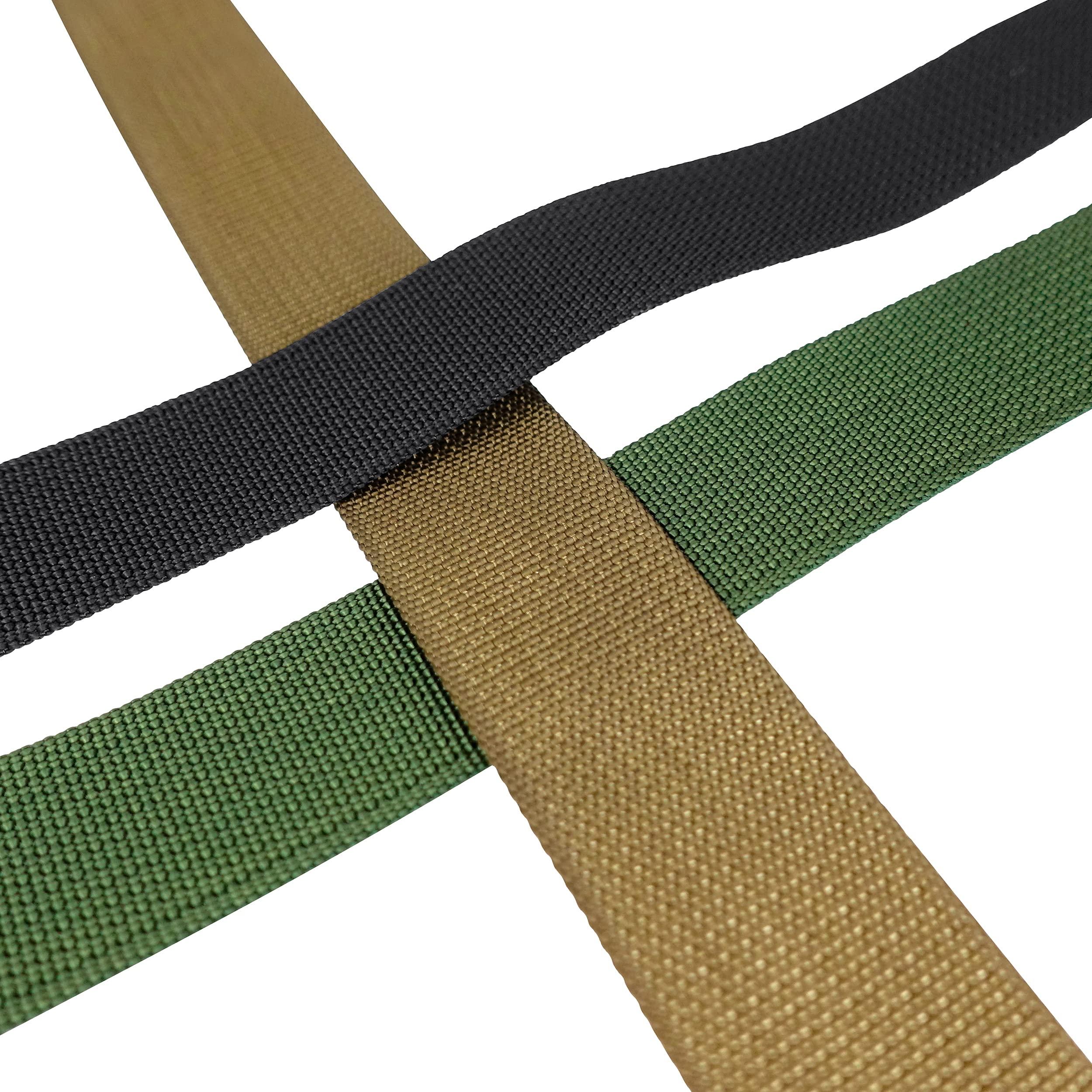 GM CLIMBING GM CLIMBING MIL-W-17337 Nylon Webbing Flat MilSpecs 1200Lbs for Tactical Goods, Backpack Straps, Loops, Slings, PALS MOLLE Webbing Adapter 1 inch x 30Ft / 10 Yards Ranger Green