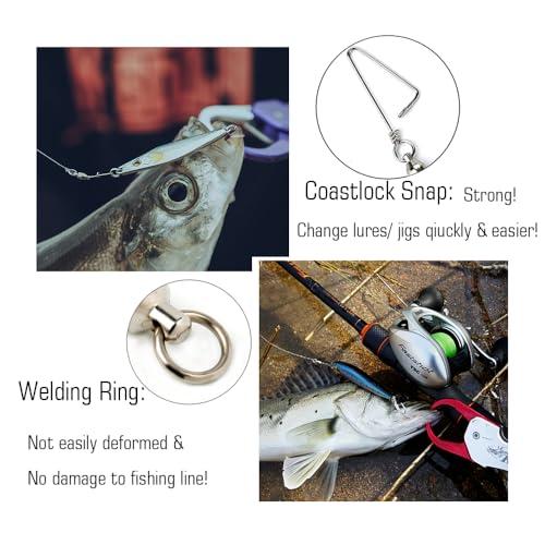 AMYSPORTS AMYSPORTS High Strength Fishing Snap Swivels Ball Bearing Swivels Stainless Fishing Swivels Saltwater Corrosion Resistance Barrel Swivel for Freshwater Fishing 25pcs 180lbs
