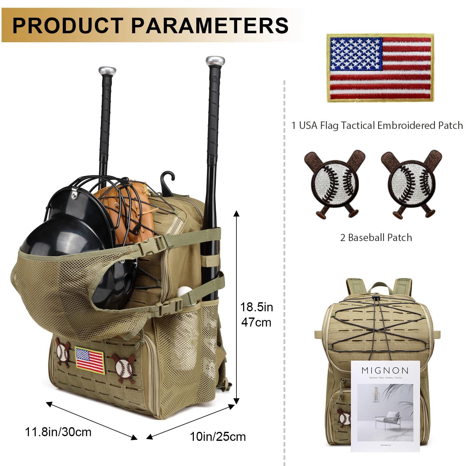 XINTREY XINTREY 6 Gallon Baseball Bucket Cover Organizer and Tactical Baseball Backpack, Softball Bat Bag w/Shoe Compartment for Men & Women