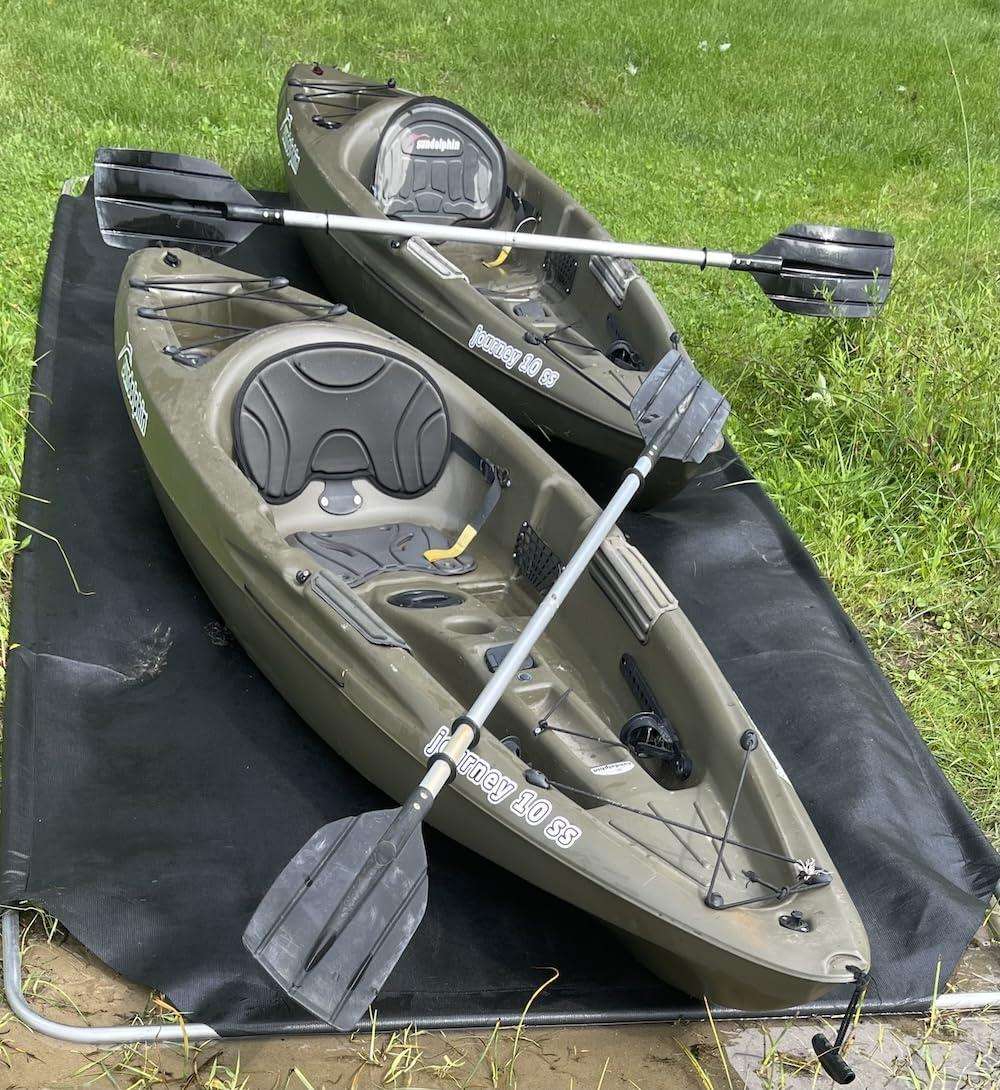 LakeMat Kayak Mat - Premium Watercraft Launch Pad - Durable Geotextile & Aluminized Steel Frame