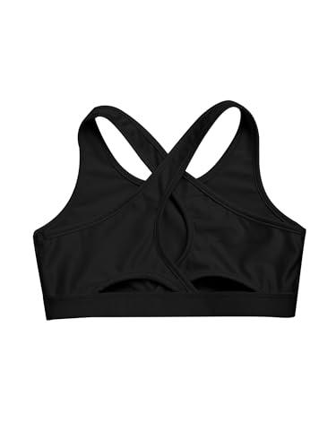 Hedmy Hedmy Kids Girls Stretch Sports Bra Girls Training Bra Crop Tank Top Cami for Children Racer Back Top Vest Black 4 Years