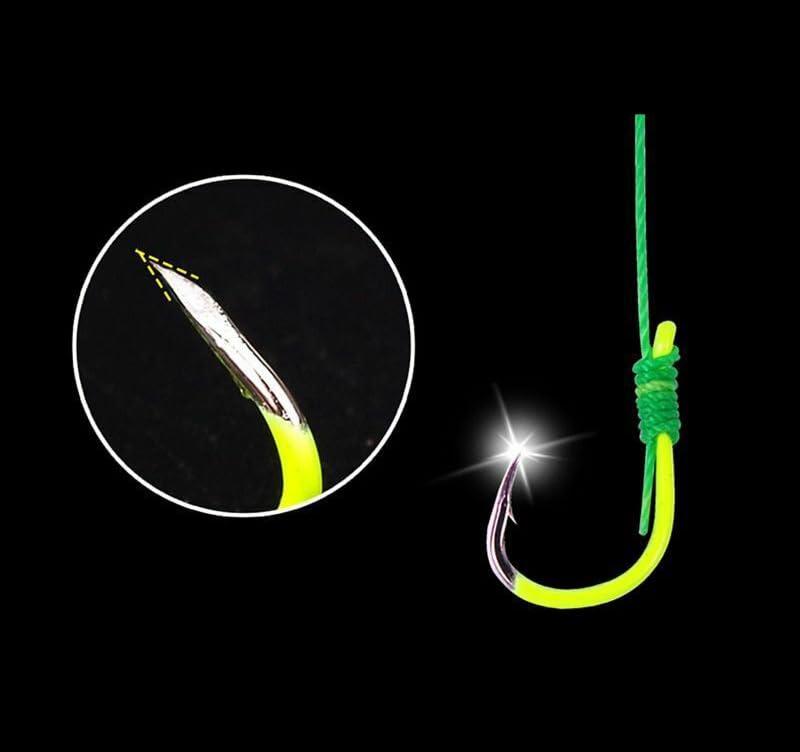 KTGCOZS KTGCOZS Pack of 5 Fishing Hooks with PE Line Carbon Steel Feeder Carp Fishing Accessory (8# 5pcs)