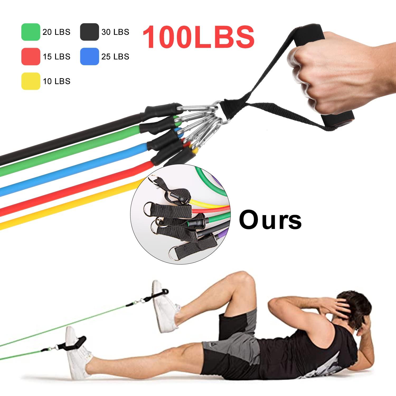 himaly Resistance Bands Set, himaly Exercise Bands Workout Bands with Handles, Door Anchor, Carry Bag, Legs Ankle Straps for Strength Training, Exercise Bands Set for Home Gym Outdoor