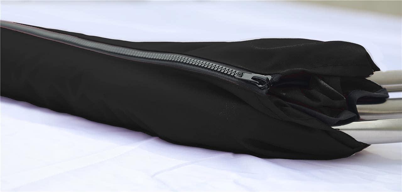SBU Black Aluminum 3-Bow Bimini Top Compatible for Sea Ray 195 Sport W/O Tower W/SWPF for Model Years 2006-2011
