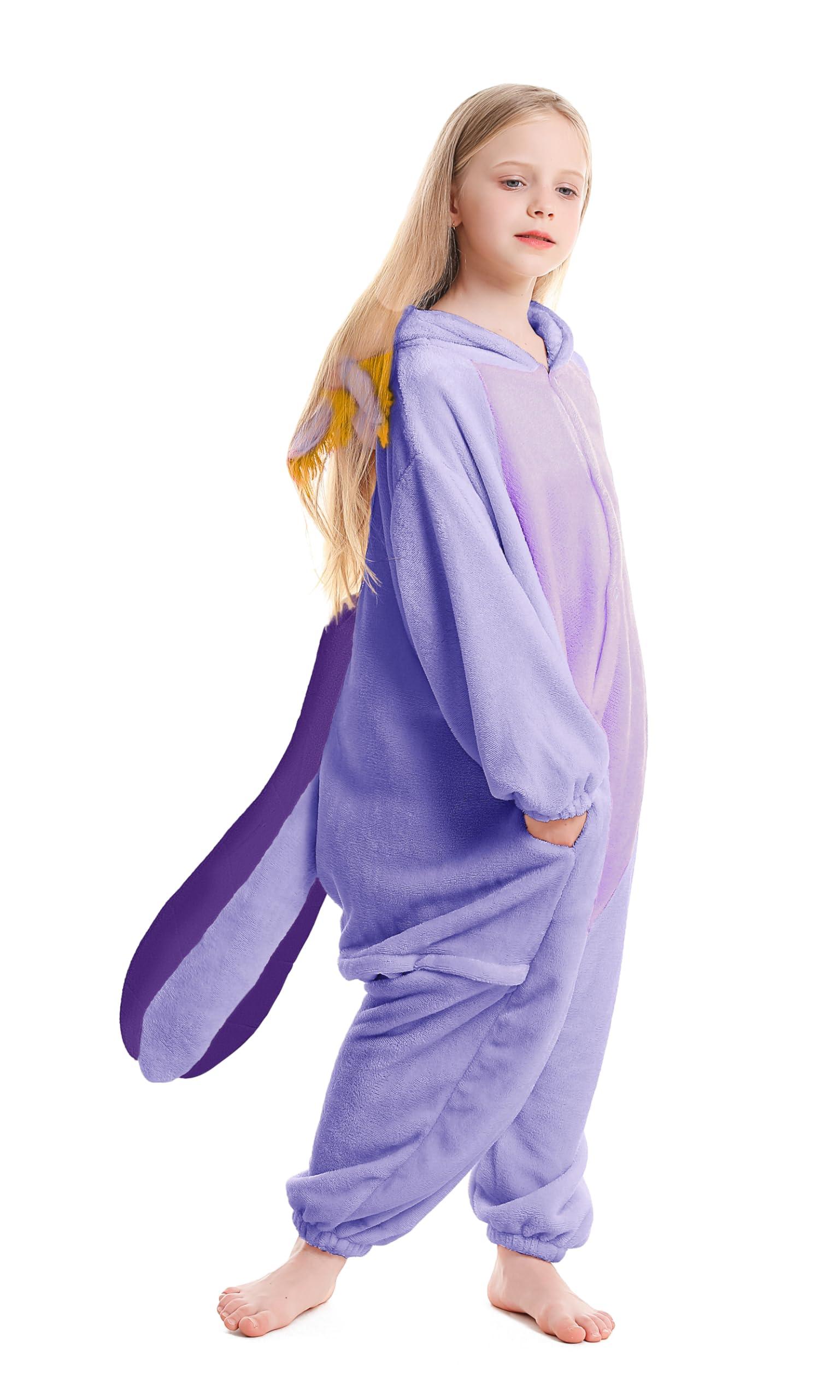 ATOZ ATOZ Unisex Children Animal Purple Axolotl Onesie, Halloween Costume Pajamas Christmas Cosplay Sleepwear For Boys Girls 10-11Y