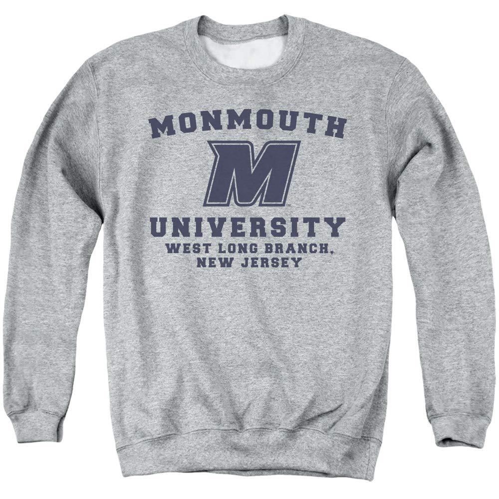 Monmouth University Monmouth University Official Circle Logo Unisex Adult Crewneck Sweatshirt, Athletic Heather, Small