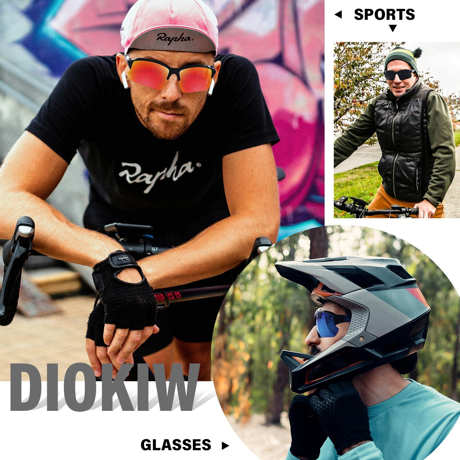 DioKiw DioKiw 3PACK Sports Polarized Sunglasses for Men Cycling Running Fishing UV400 Protection Sun Glasses Lightweight Half Frame Goggles