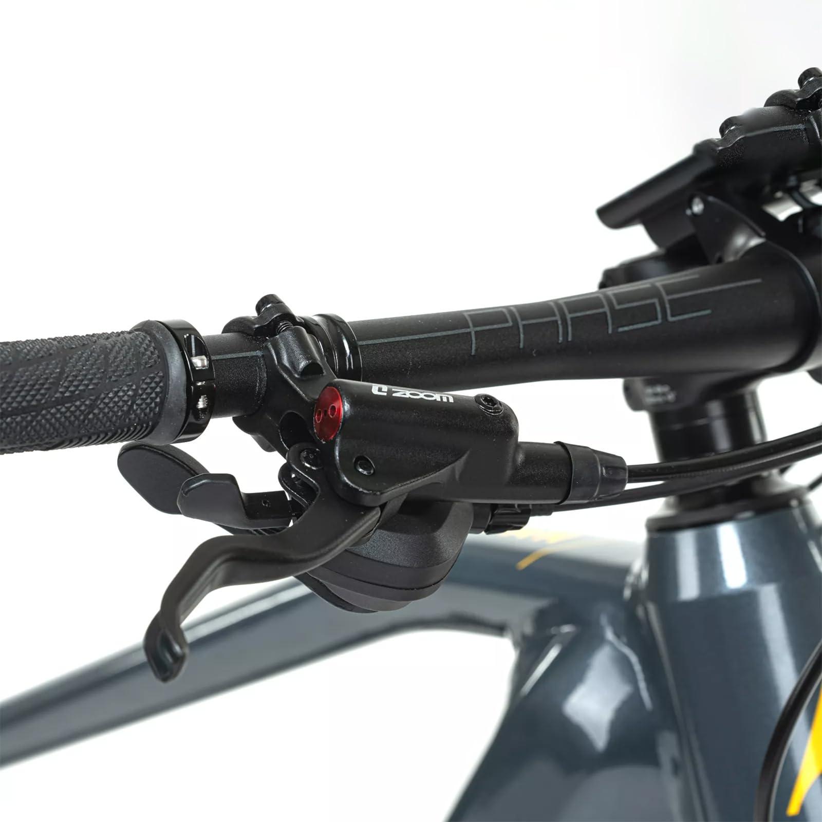 Hycline Hycline Ebike Hydraulic Disc Brake Set: Zoom H875E 2-Pistons 2-PIN Power-Off Electric Bike Right Brake Levers with Rear Calipers PM/is Adapter