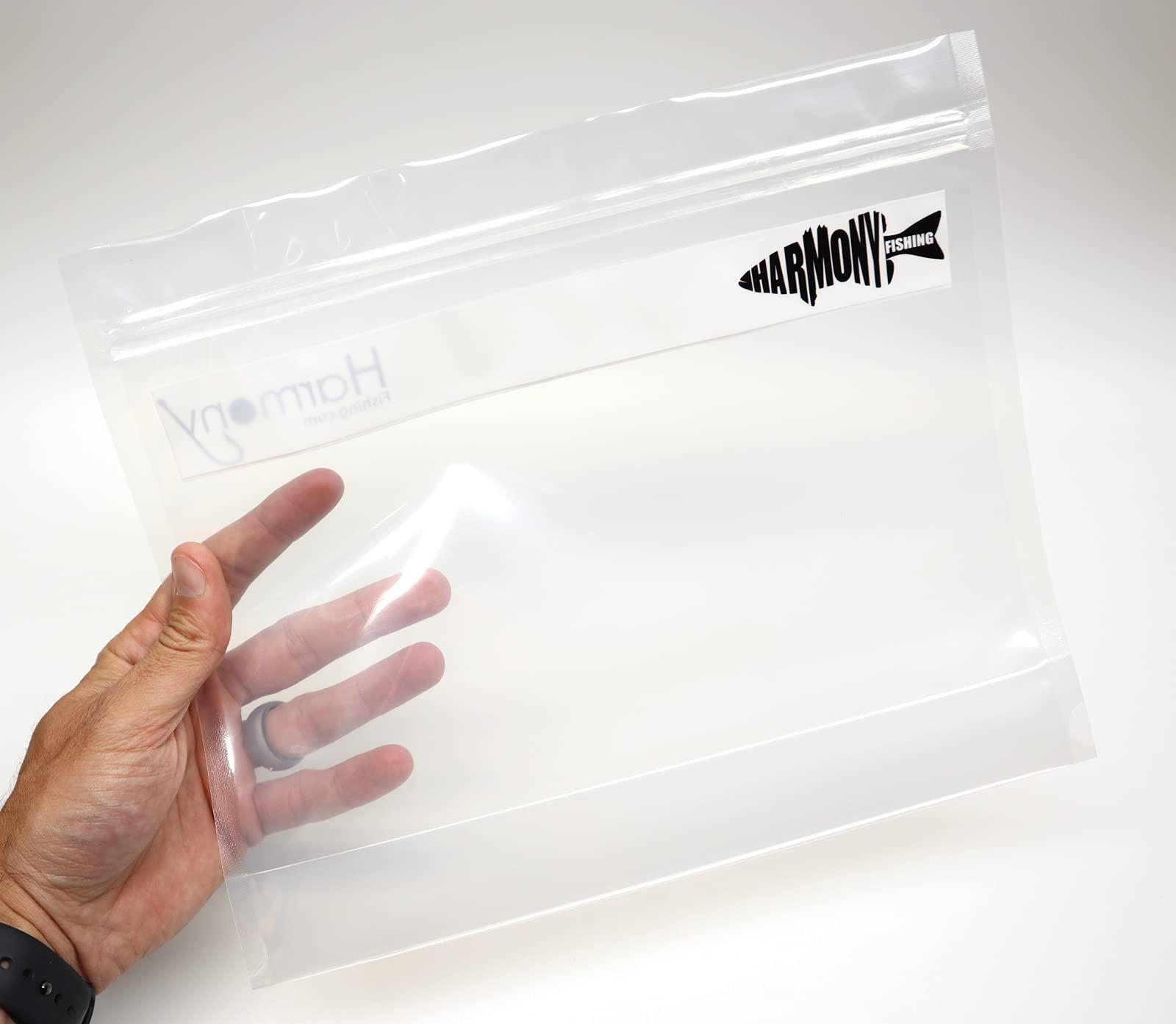 Harmony Fishing Company Harmony Fishing Bait Bags (10 Pack) - Durable Clear Storage Bag Organizers for Soft Plastic Baits, Lures, Tackle, and Fishing Accessories