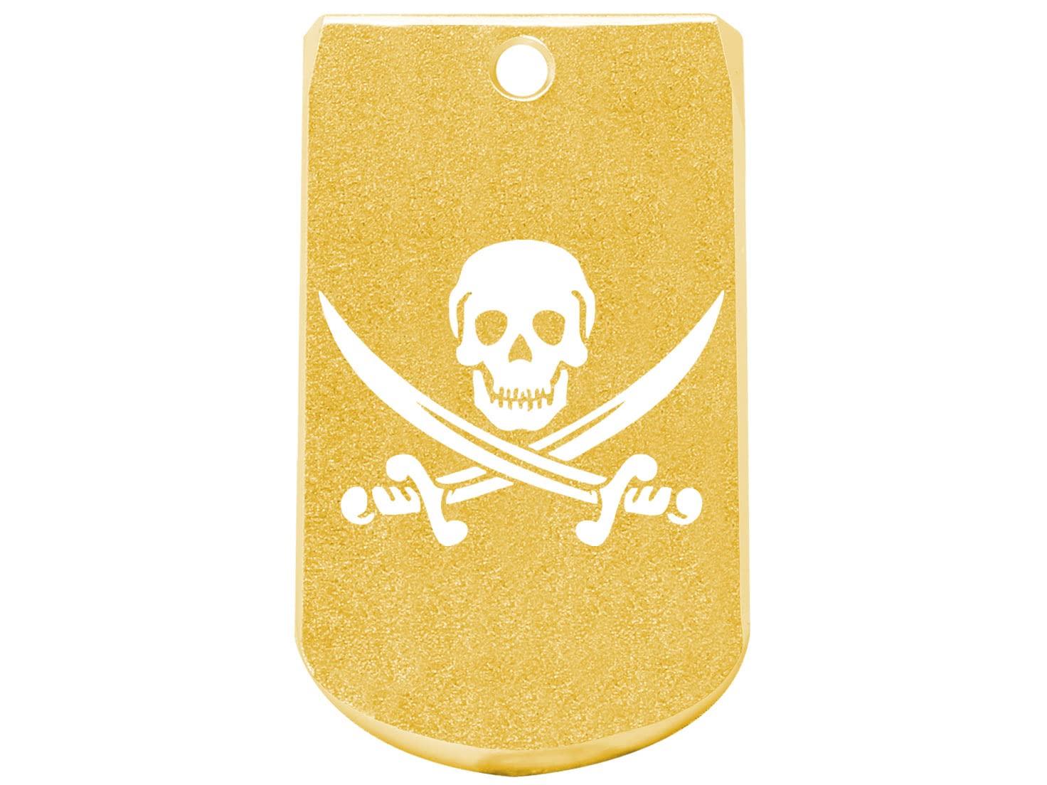NDZ Performance NDZ Performance Magazine Base Plate Finger Extension for Sig P365 & P365 SAS 9MM Laser Engraved Anodized Aluminum in Gold, Made in The USA - Skull and Crossbones Jolly Roger