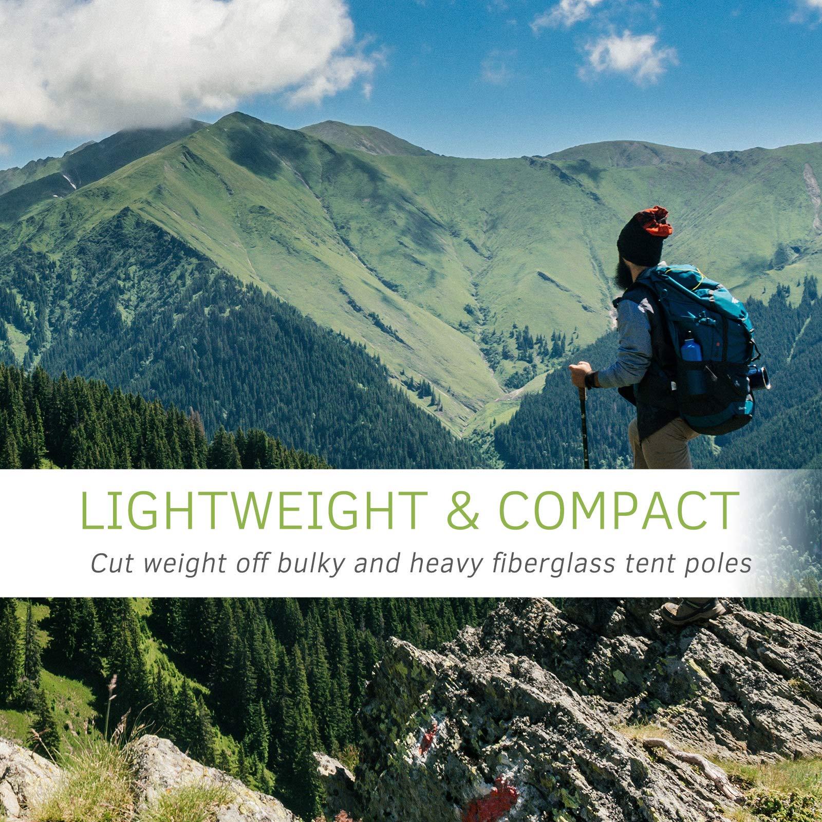 BRILLIANCE4U BRILLIANCE4U Pre-Assembled Aluminum Tent Pole 12ft 1.4in 8.5mm, Lightweight Tent Poles Replacement, 7001 T6 Heated Aluminum Alloy, Outer Dia. 0.33\" 2 Poles Pack