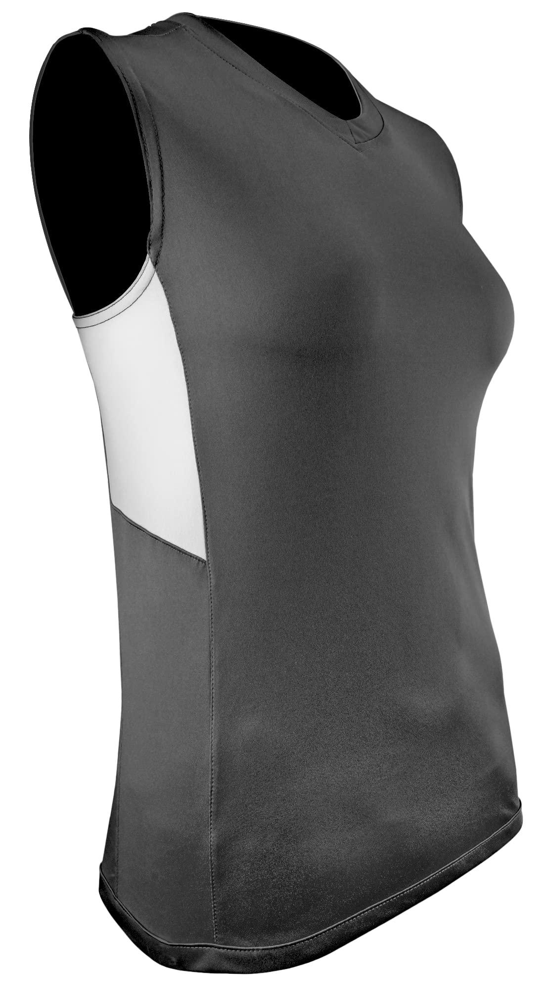 Epic Sports Epic Women\'s Line Drive Sleeveless Softball Jersey for Black/White XS