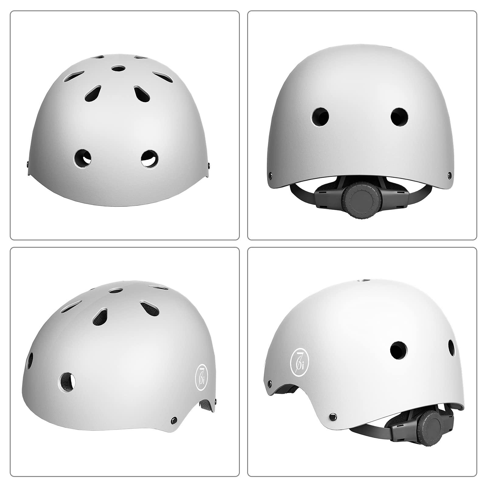 67i 67i Bike Helmet Skateboard Helmet Adult Bike Helmet Skate Helmet Bicycle Helmet Men Women Scooter Helmet for Multi-Sports Bicycle Scooter Inline Roller Skate Rollerblading Cycling (Silver, Large)