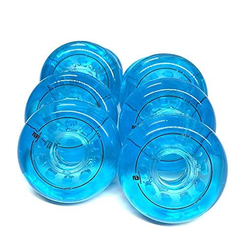 SzBlaZe SzBlaZe 83A PU Wear Resist Inline Skate Replacement Wheels Without Bearings (Pack of 8) for Skate and Sliding Roller ice Hockey Size 70mm 68mm 64mm(Blue,68mm)