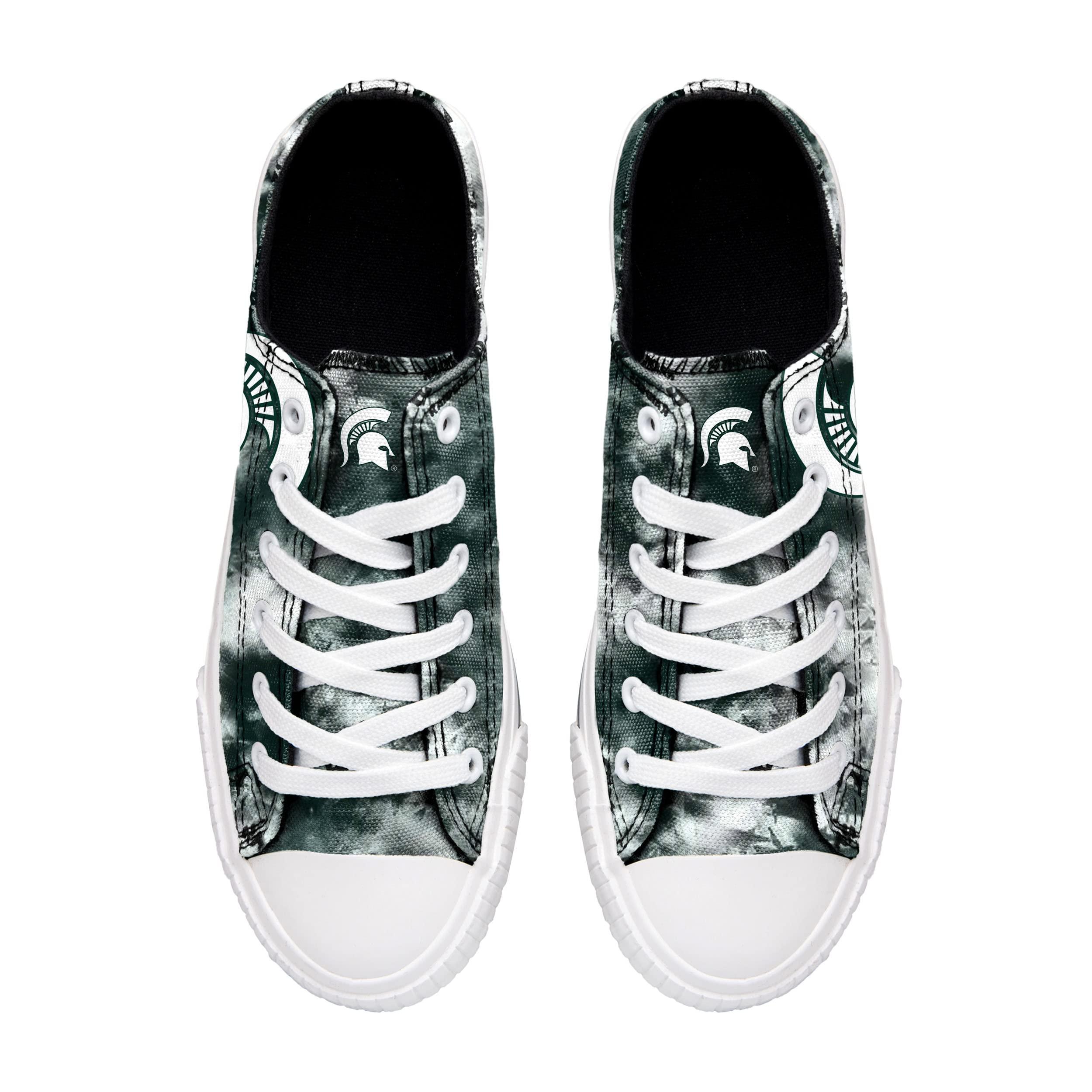 FOCO FOCO Michigan State Spartans NCAA Womens Low Top Tie Dye Canvas Shoe - 10