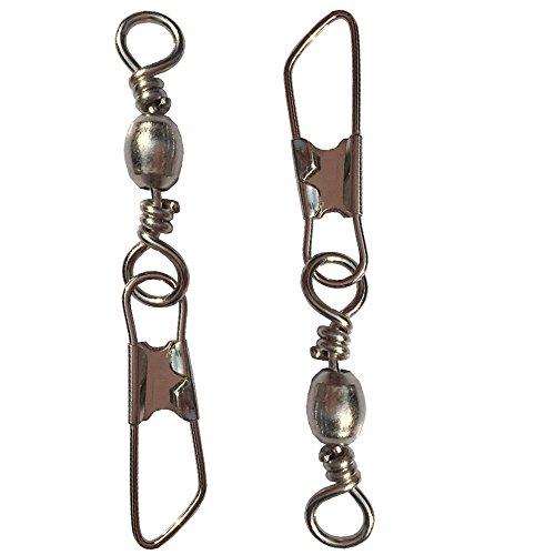 Luengo Luengo 100pcs #6 Solid Fishing Swivel Snaps Hook Connector Barrel Bearing with Welded Rings Stainless Steel +A