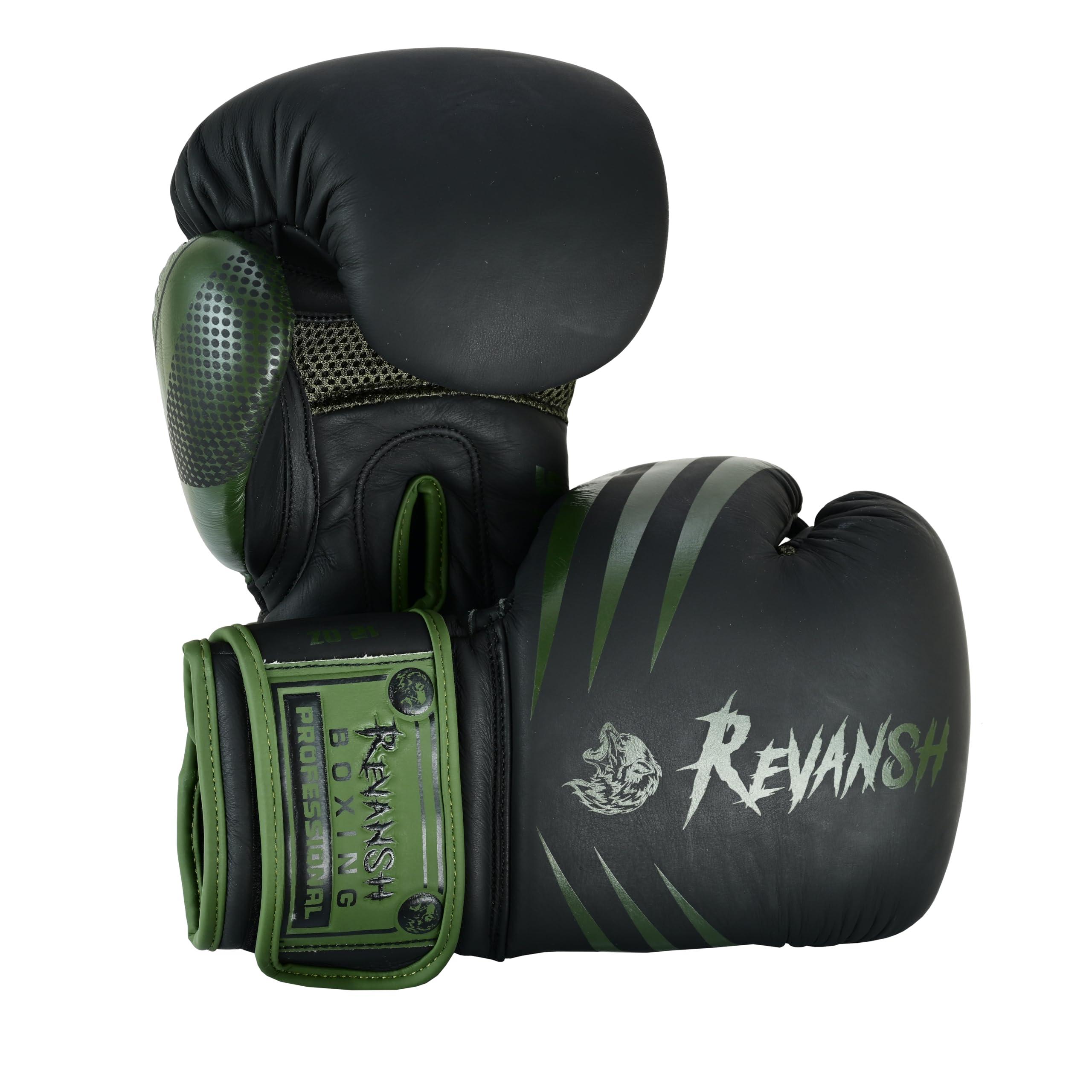 Fadi Sports Fadi Sports Revansh Boxing Gloves | Premium Matte Cowhide Leather | Pro Quality for Boxing, MMA, Muay Thai, Kickboxing, Durable, Comfortable, Protective for Training & Competition