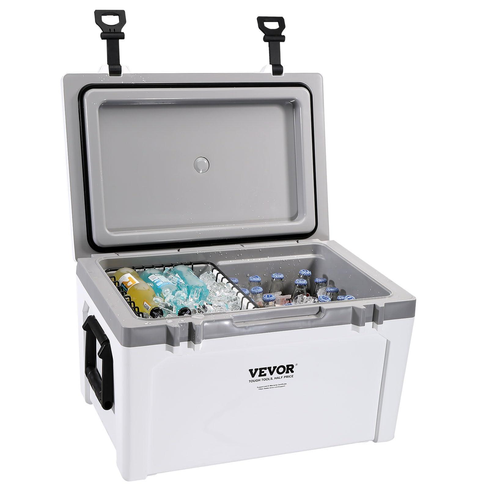 VEVOR VEVOR Ultra-Light Hard Cooler 52 QT, Ice Retention Cooler with Heavy Duty Handle, Ice Chest Lunch Box for Camping, Travel, Outdoor, Keeps Cool for up to 6 Days, 30% Lighter Than Rotomolded Coolers