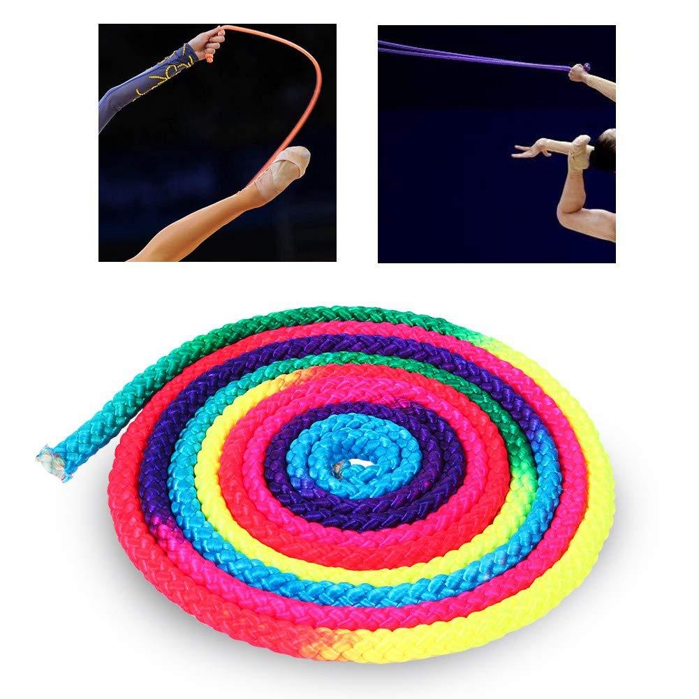 Ejoyous Gymnastics Rope, Rhythmic Gymnastic Skipping Rope Rainbow Color Sports Training Jump Ropes for Competition Arts Home Exercise Fitness
