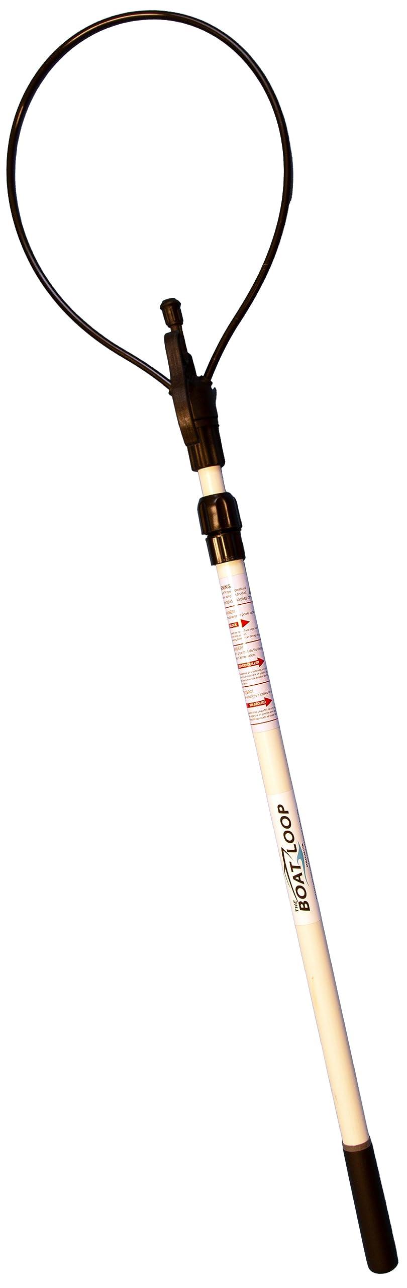 The Boat Loop Boat Loop Extendable Fiberglass Boat Hook with Dual Loops & Rubber Tip - Adjustable 2-8ft Pole for Dock Lines & Rope Handling - Marine Boat Accessories with Quick-Lock Release System