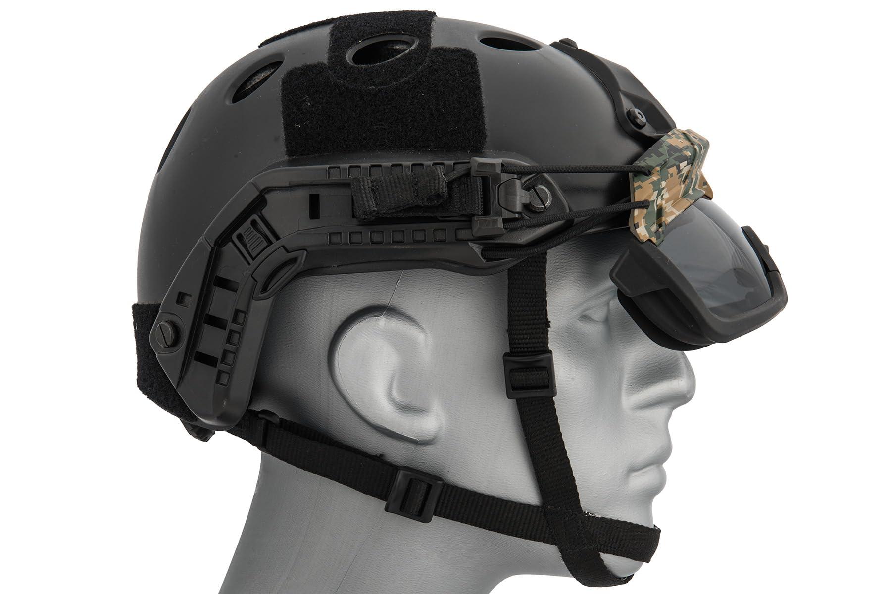 Lancer Tactical Lancer Tactical Safety Goggle for Bump Type Helmet (Helmet Not Included) (Digital Woodland Frame/Smoke Lens)