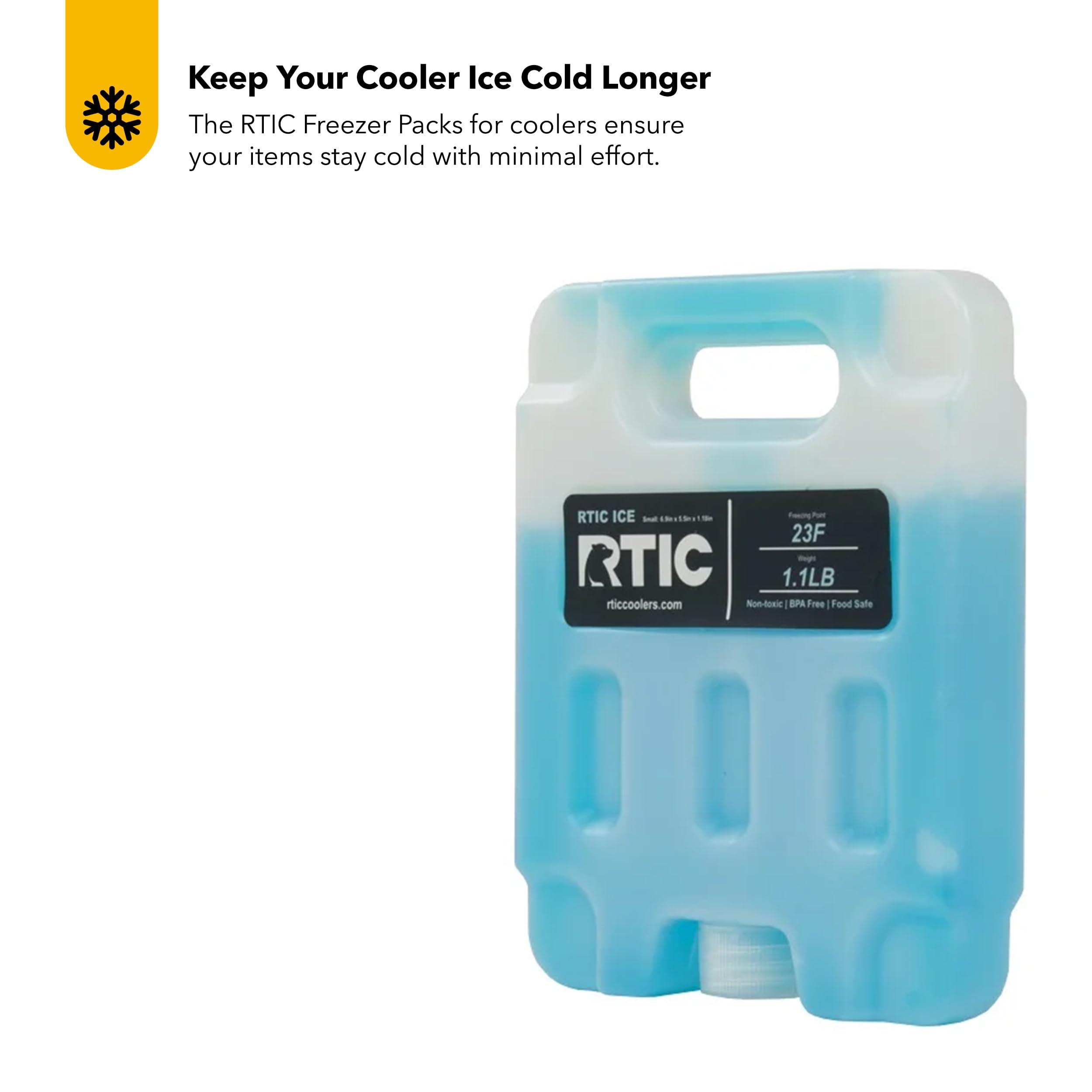 RTIC RTIC Refreezable Reusable Cooler Ice Packs Cold Ice Chest Pack Long-Lasting with Break-Resistant Design, for Food and Drink, Perfect for Travel and Storage, Small (2 Pack)