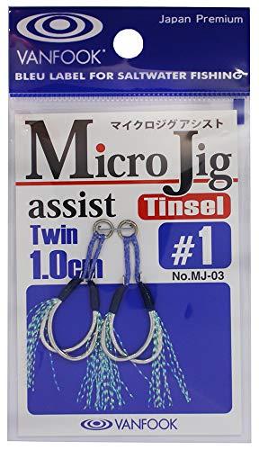 VANFOOK() VANFOOK MJ-03 Micro Jig Assist Twin, 0.4 Inches (1.0 cm), Tinsel #1