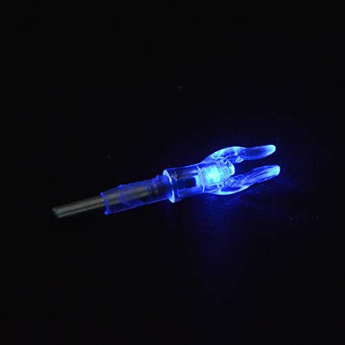 SHARROW SHARROW Archery Arrows Nock LED Lighted Nocks Hunting Shooting Luminous Lighted Compound Recurve Bow Glowing Arrow Nock Tail Fit 4.2mm Arrow Shaft 6pcs (Blue)