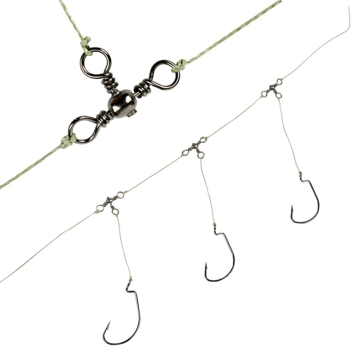 Zikablle Zikablle 50pcs Three Way Barrel Fishing Swivels T Cross Triple Rolling Fishing Swivel Connector (50pcs 4#)