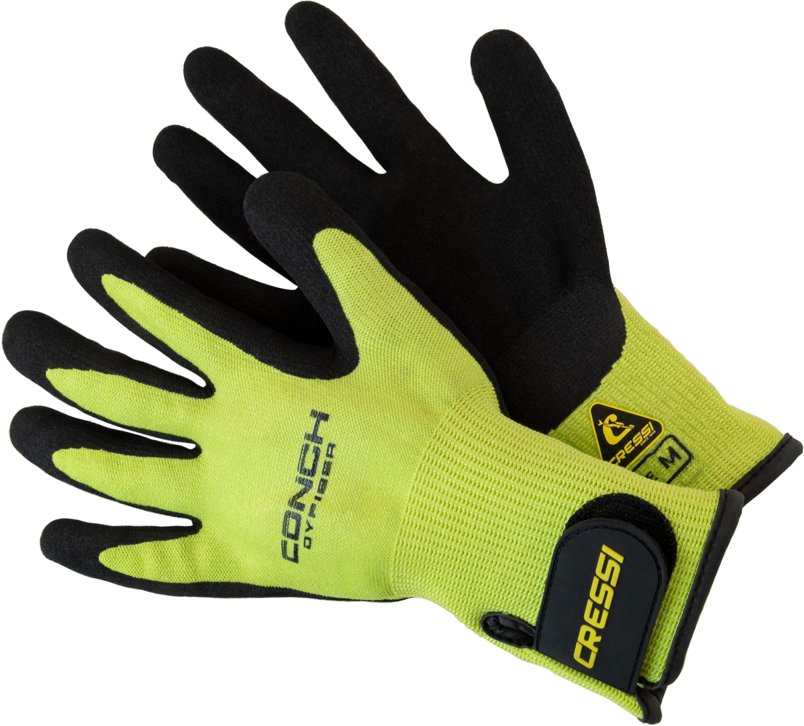 Cressi Cressi Conch Dyfiber Gloves, Lime, M